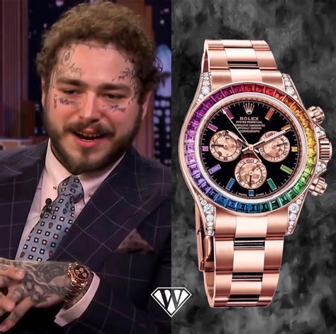 how much is post malone's rainbow rolex worth|rolex rainbow daytona 2022.